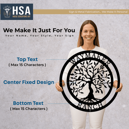 Family Tree of Life with Birds Door, Porch or Wall Decor, Custom Metal Wall Decor Art, Wedding Gift Idea - TTS - HouseSensationsArt