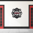Firefighter Wall Art - Elegant Maltese Cross Metal Sign - HouseSensationsArt