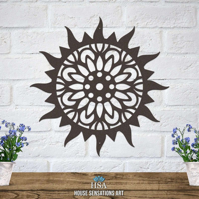 Floral Sunburst Metal Sign – Custom Outdoor Wall Decor Outdoor Sign House Sensations Art
