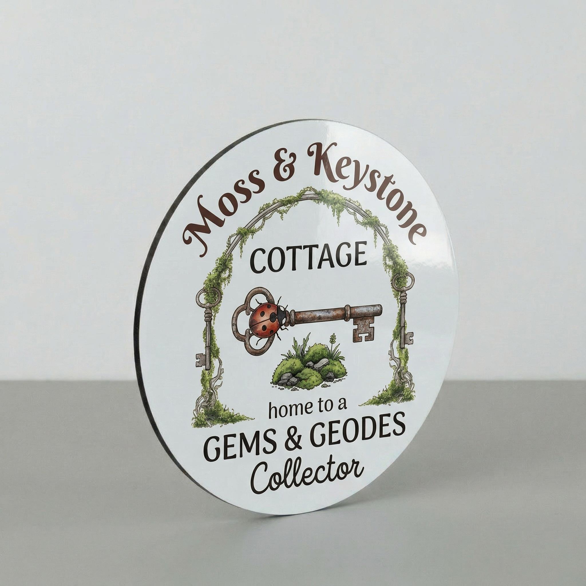 Custom White Round ACM DIBOND Business Sign | UV Printed Storefront Logo Sign