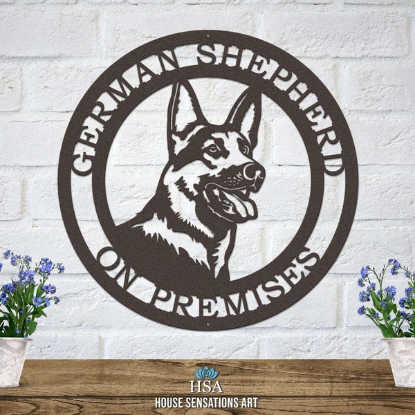 German Shepherd Established Sign – Custom Metal House Numbers & Animal Name Sign – Weather-Resistant Outdoor Address Signs for Housewarming Gift