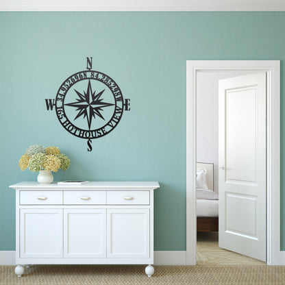 GPS Coordinates Sign – Custom Compass Metal Wall Art Decor - HouseSensationsArt