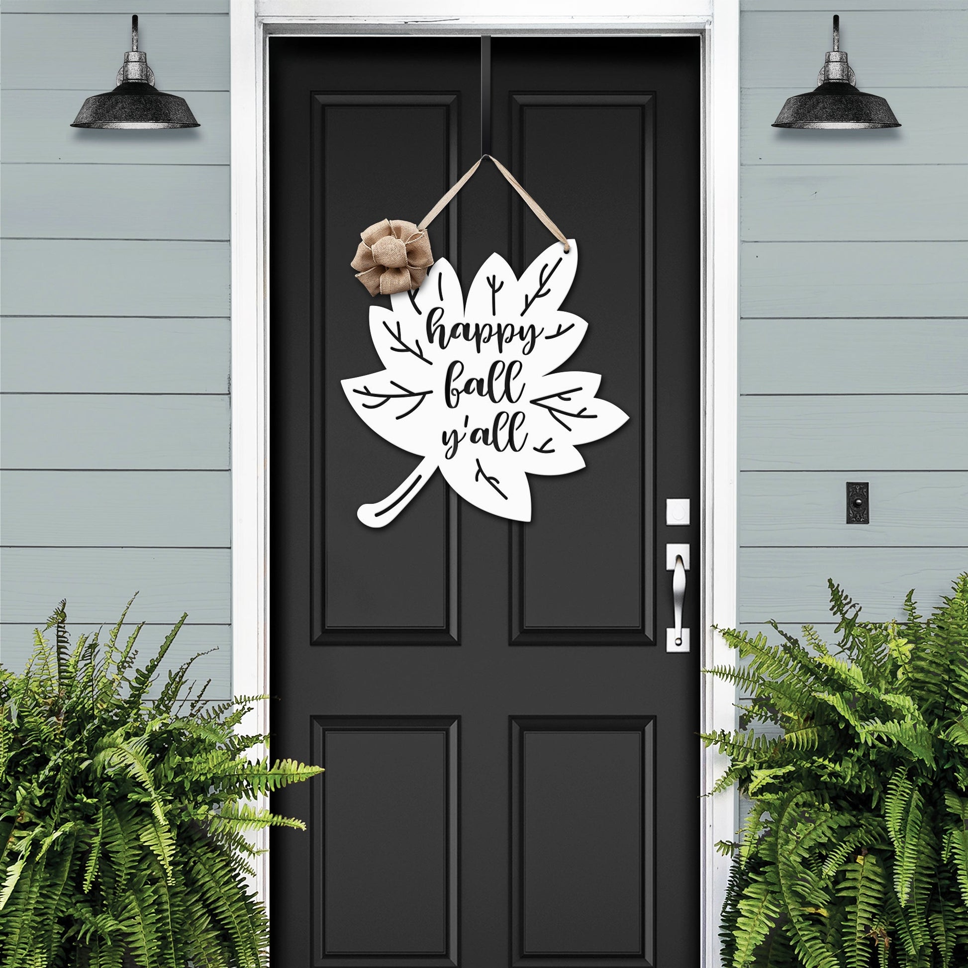 Happy Fall Y'all Metal Leaf Door Wreath - Customizable Metal Door Decor - Personalized Welcome Sign - Durable, Rust - Resistant, Perfect for Home, Porch, and Garden – Unique Seasonal Gift - HouseSensationsArt