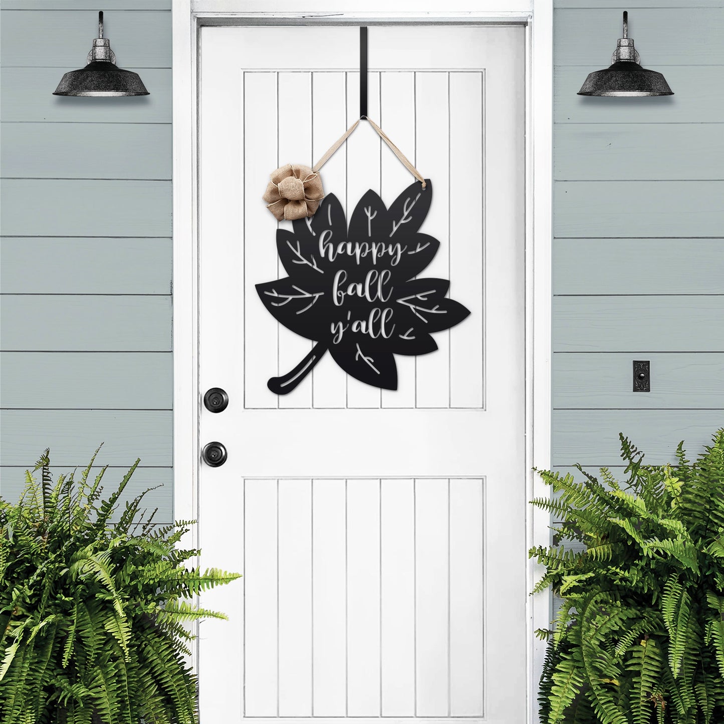 Happy Fall Y'all Metal Leaf Door Wreath - Customizable Metal Door Decor - Personalized Welcome Sign - Durable, Rust - Resistant, Perfect for Home, Porch, and Garden – Unique Seasonal Gift - HouseSensationsArt