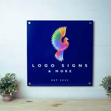 Full-color UV printed custom metal business sign