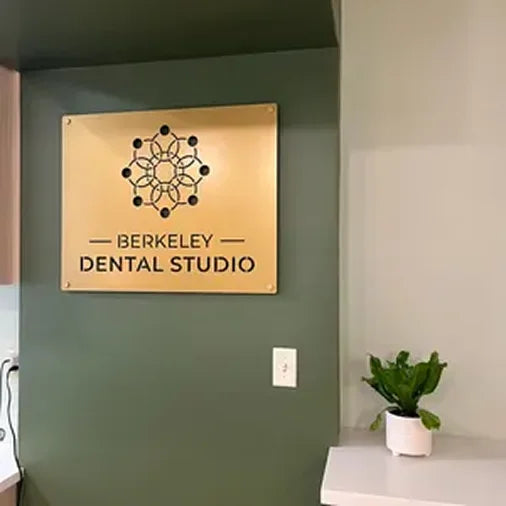 Business sign installed on a building exterior