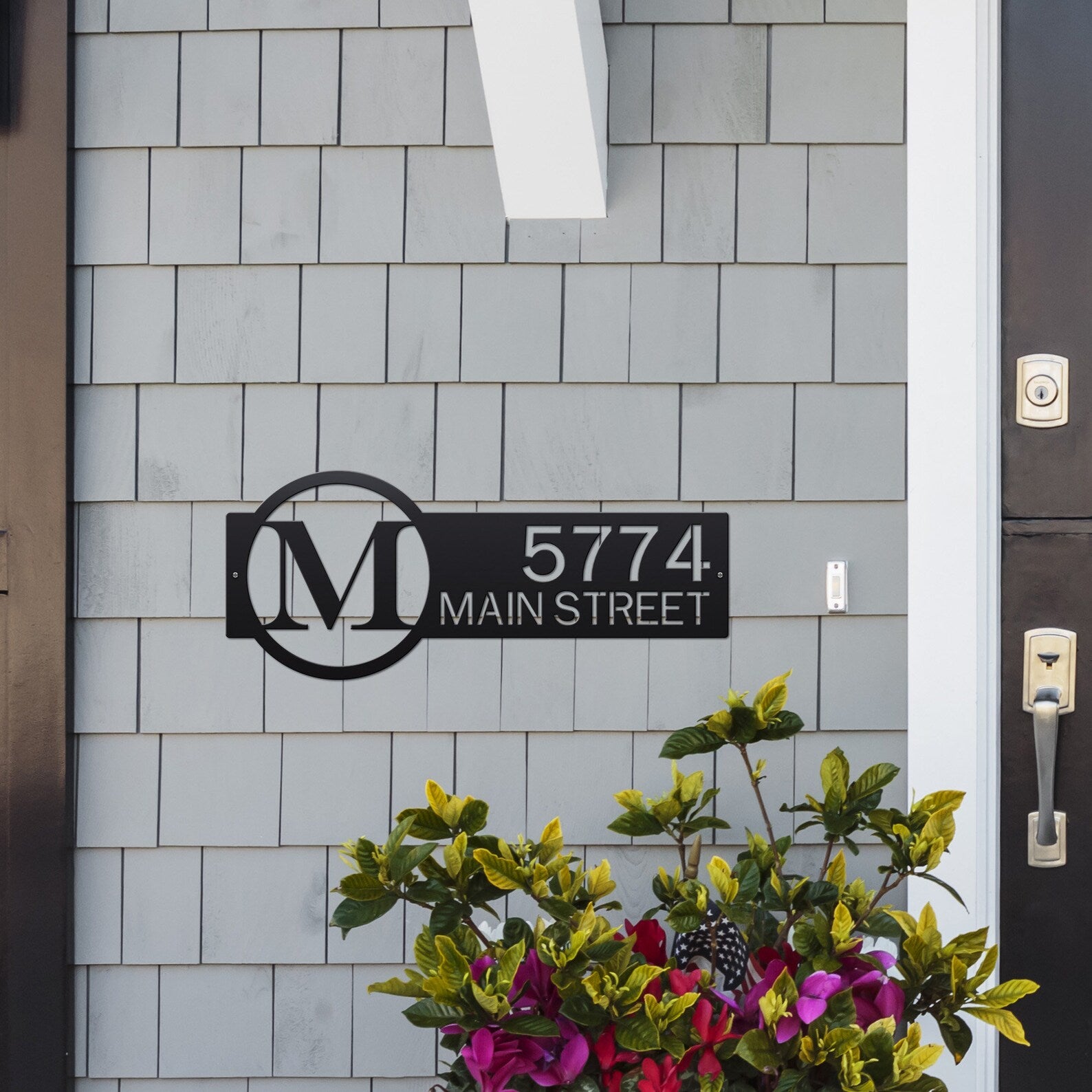 Personalized Monogram Metal Address Sign Address sign House Sensations Art   