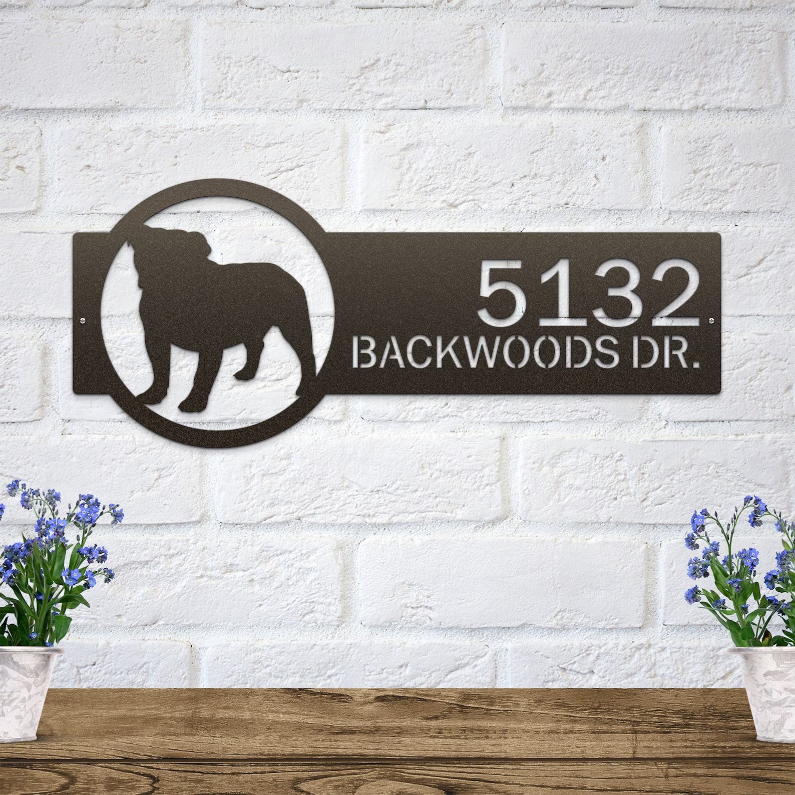 Pick Your Dog Breed Monogram Address Plaque Address sign House Sensations Art   