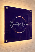 Custom Acrylic Logo Sign, Lobby Storefront Branding, UV Printed Reception Plaque