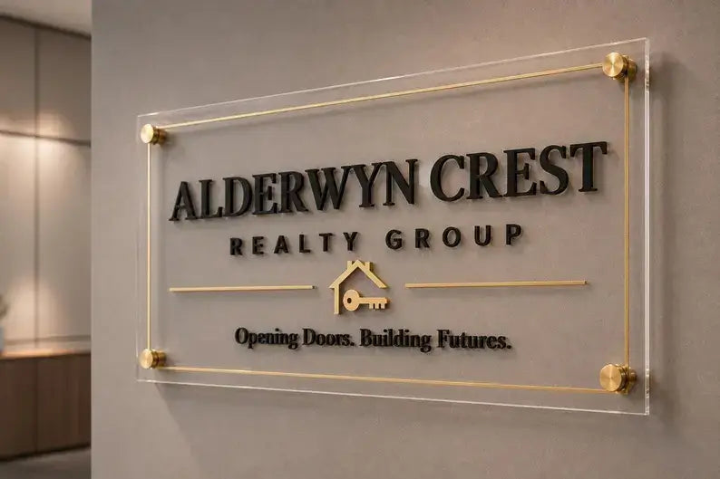 Modern Custom Business Sign 3D layered Acrylic Signage - Office Wall Decor
