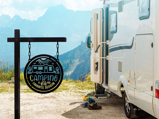 Camping Is our Favorite Season Sign- Made From Metal- Camping Décor-HouseSensationsArt
