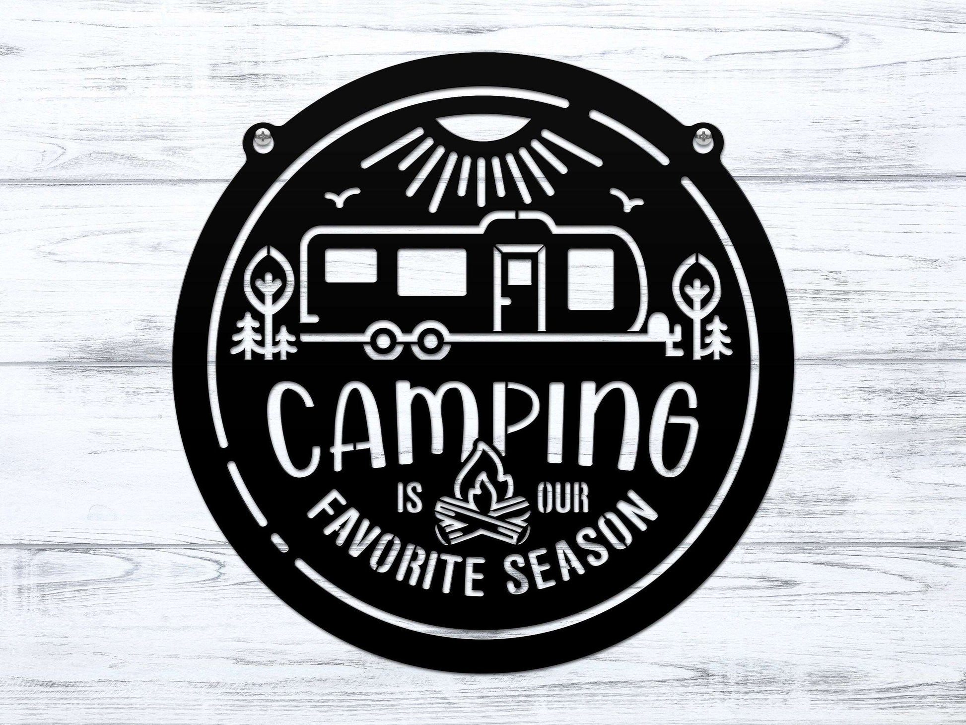 Camping Is our Favorite Season Metal Sign Custom Signs House Sensations Art   