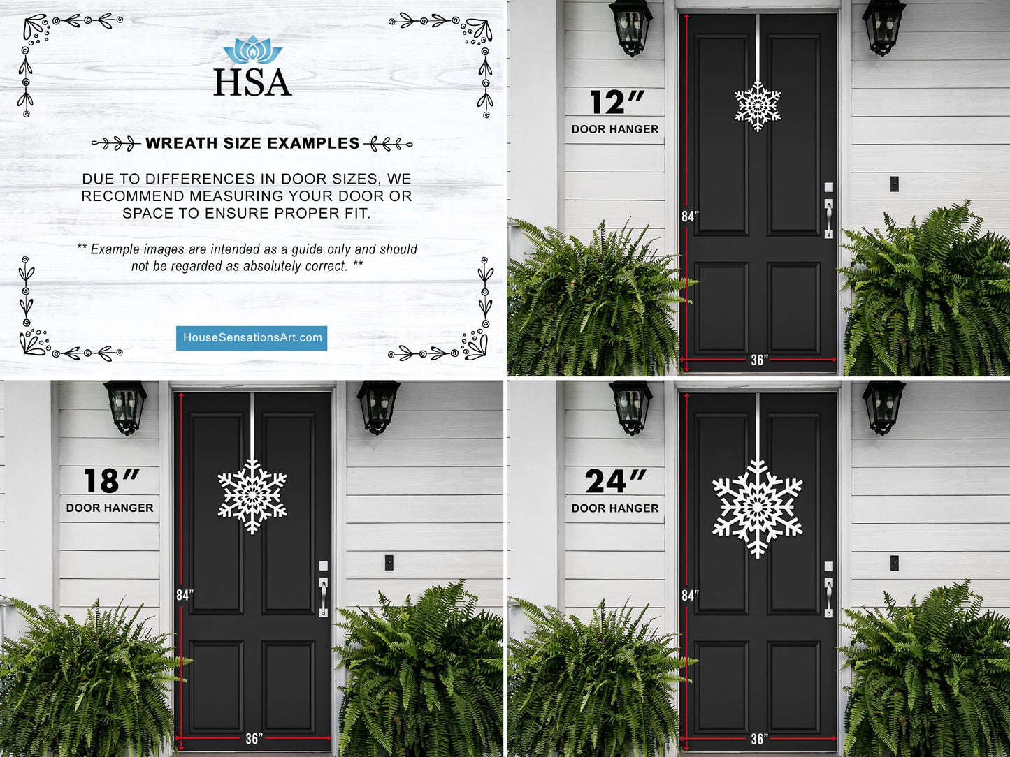 Snowflake Door Wreath / Wall Decor Metal Sign