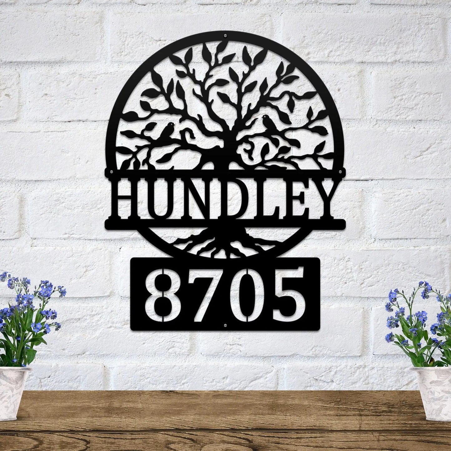 Tree of Life Personalized Front Door Address Sign - Large House Numbers & Family Last Name Custom Metal Sign - Perfect Gift for Newlyweds  HouseSensationsArt   