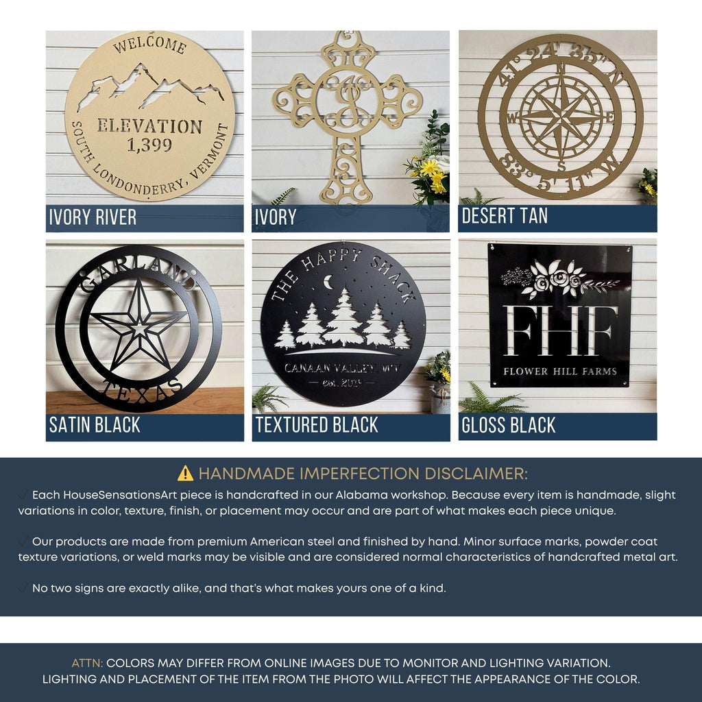 Custom Celtic Cross Family Name Sign: Christian Metal Art