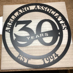 Business Anniversary Metal Name Sign:  Established Date, Farm, Ranch, Home, or Company