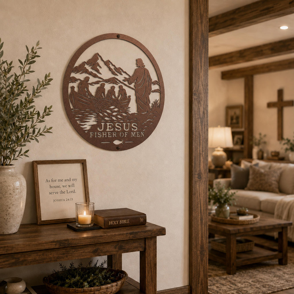 Jesus Fisher Of Men Christian Metal Wall Art