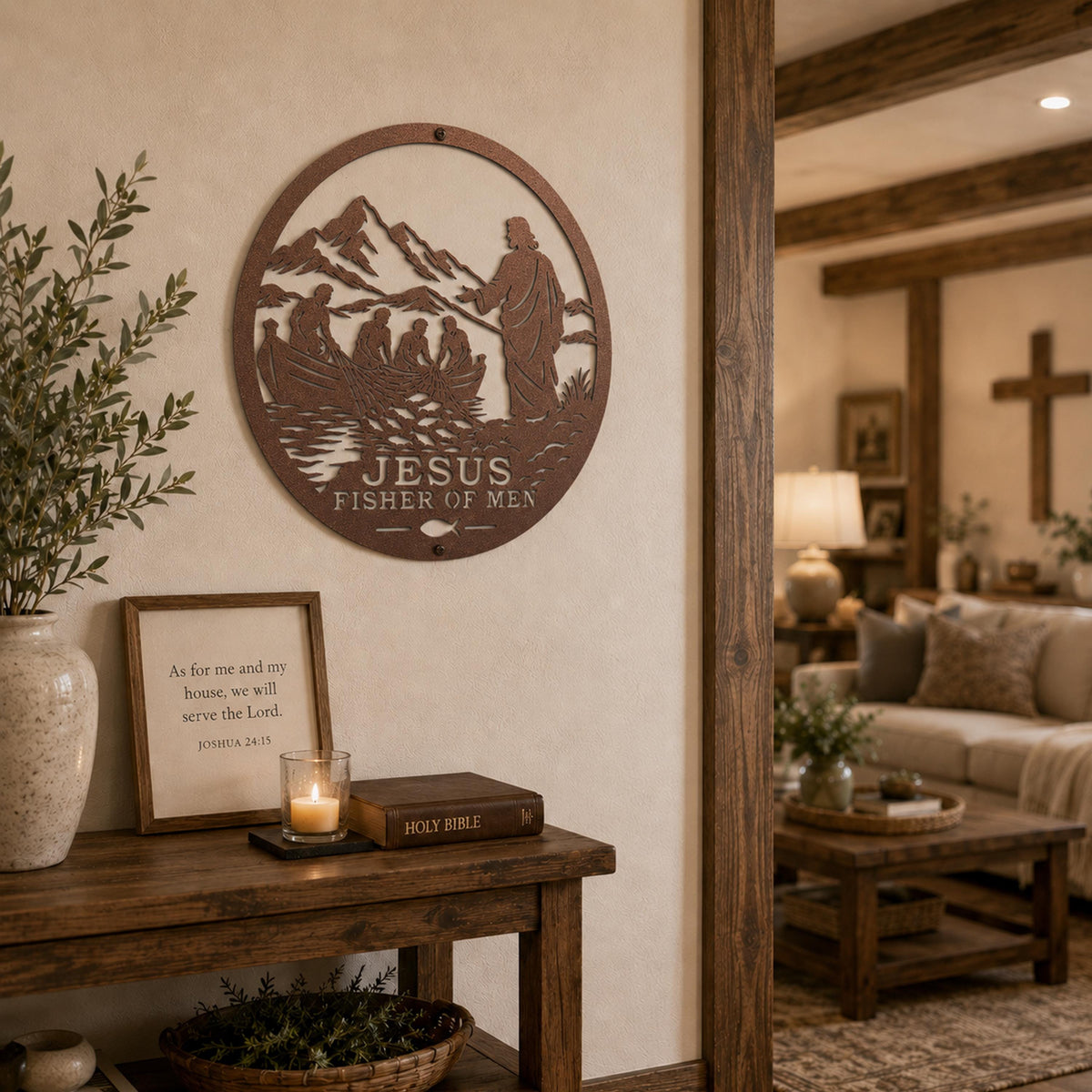 Jesus Fisher Of Men Christian Metal Wall Art