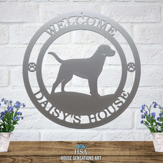 Labrador House Signs – Custom Metal Decor for Dog Lovers - HouseSensationsArt
