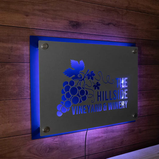 LED backlit logo sign – custom lighted business signage with acrylic or metal backplate for indoor or outdoor branding