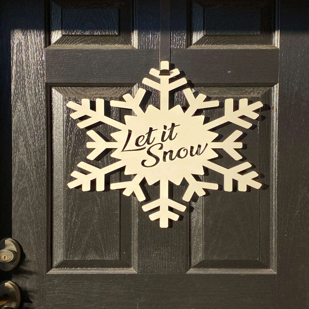 Let It Snow Sign – Personalized Snowflake Winter Home Decor - HouseSensationsArt