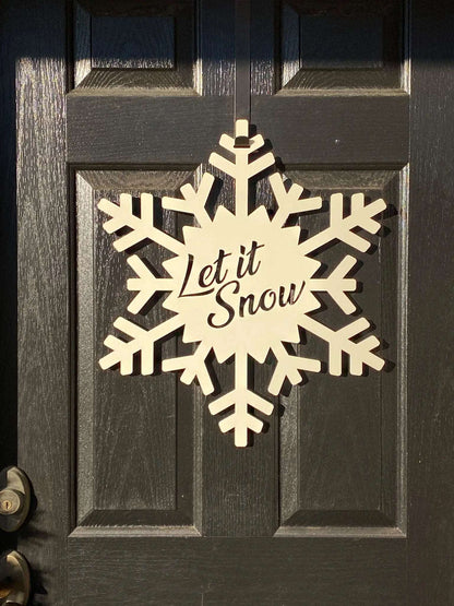 Let It Snow Sign – Personalized Snowflake Winter Home Decor - HouseSensationsArt