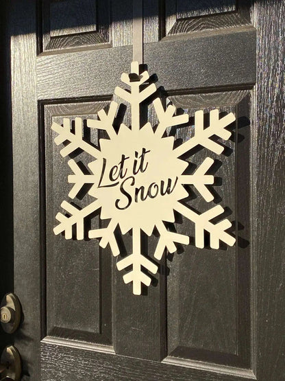 Let It Snow Sign – Personalized Snowflake Winter Home Decor - HouseSensationsArt