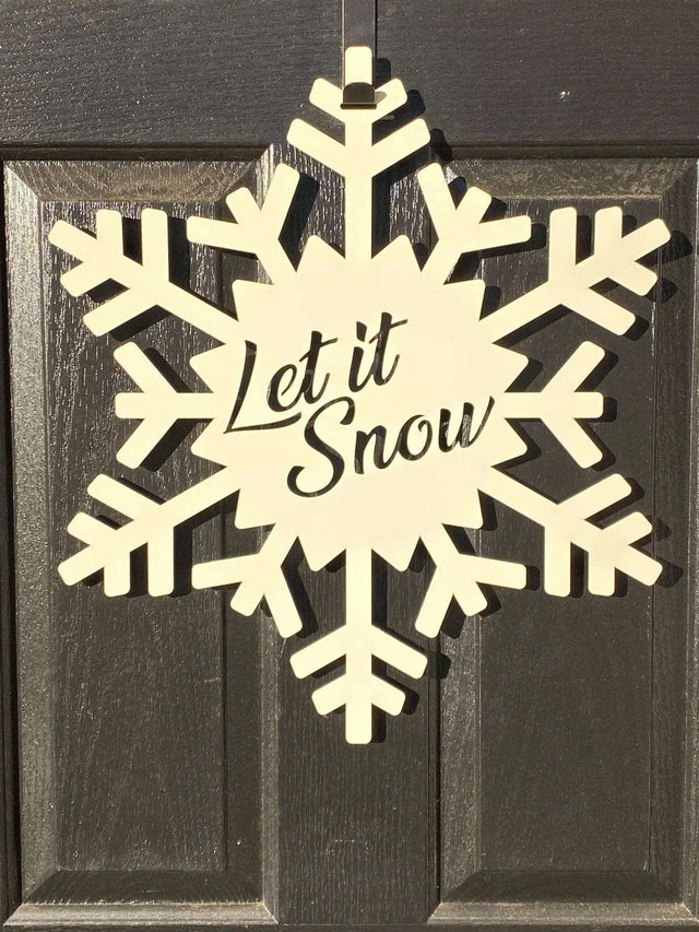 Let It Snow Sign – Personalized Snowflake Winter Home Decor - HouseSensationsArt