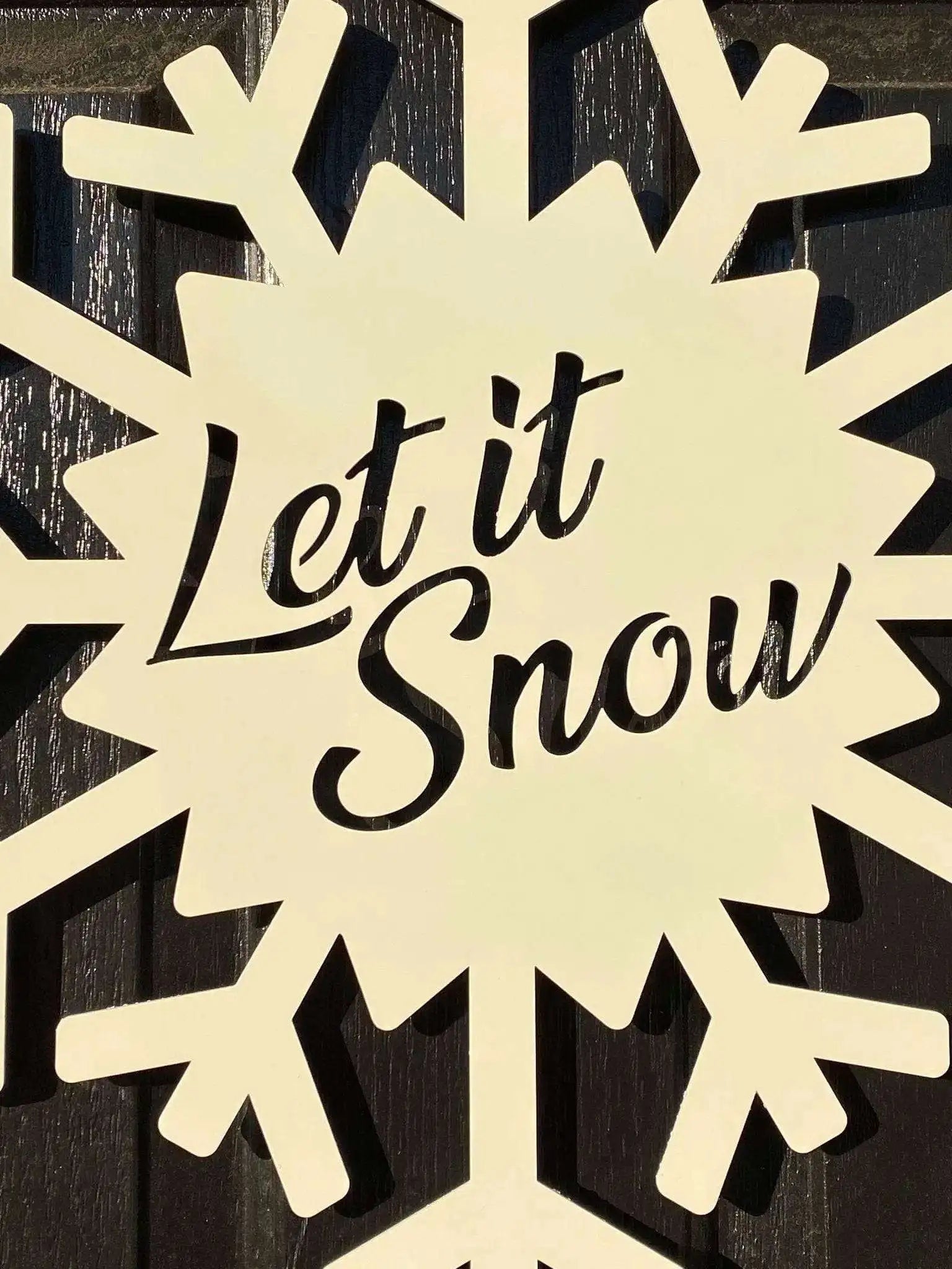 Let It Snow Sign – Personalized Snowflake Winter Home Decor - HouseSensationsArt