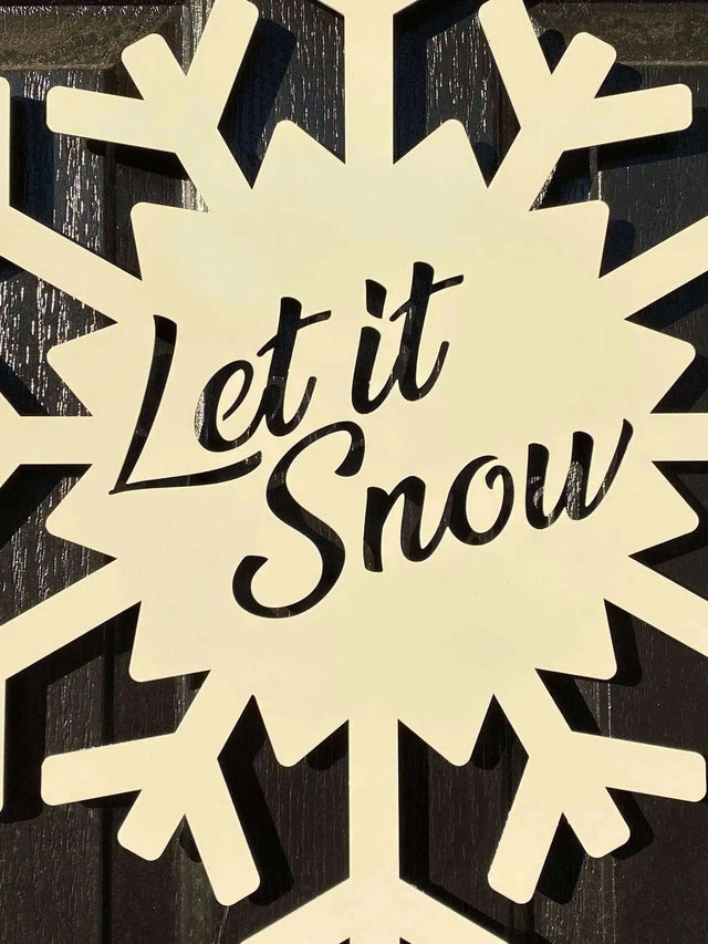 Let It Snow Sign – Personalized Snowflake Winter Home Decor - HouseSensationsArt
