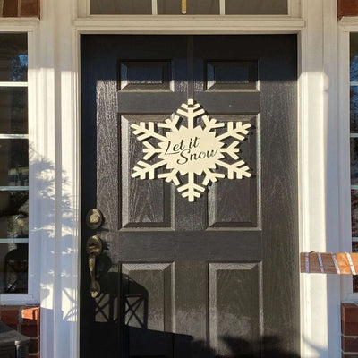 Let It Snow Sign – Personalized Snowflake Winter Home Decor - HouseSensationsArt