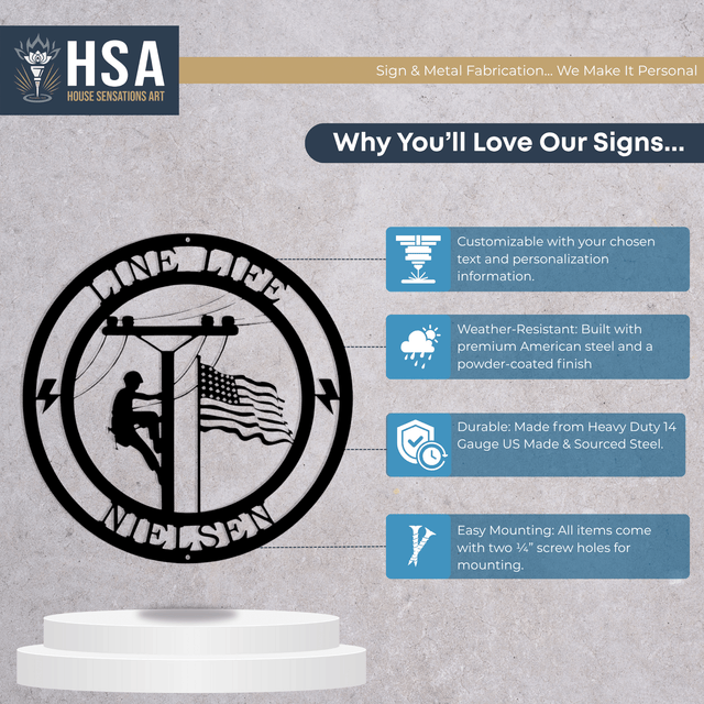 Lineman Signs - Unique Gifts and Decor for Utility Workers - HouseSensationsArt