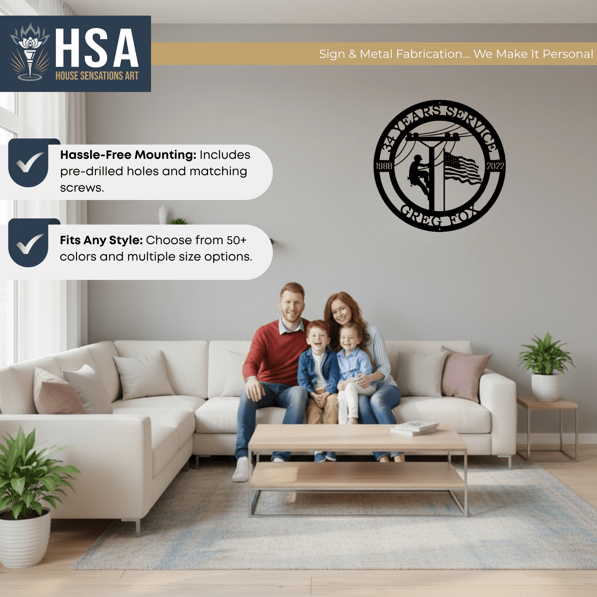 Lineman Signs - Unique Gifts and Metal Wall Decor for Utility Workers Personalized Lineman Appreciation Gift, Utility Worker Decor, First Responder Metal Sign - TTS - HouseSensationsArt