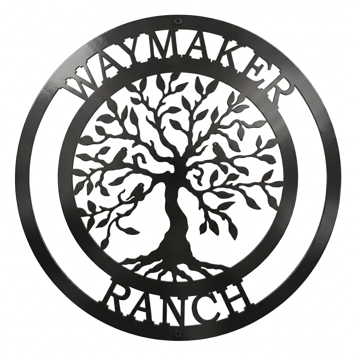 Personalized Family Tree of life  with Birds Metal Wall Decor – Custom Porch & Indoor Sign