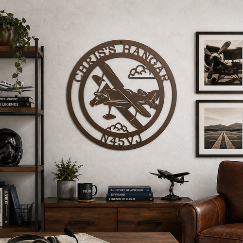 Custom Metal Sign, Personalized Airplane Wall Art for Pilots