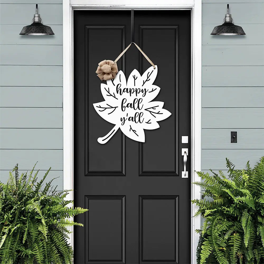 Encantadora corona otoñal para puertas, ideal para familias — Pieza de hoja de metal personalizada