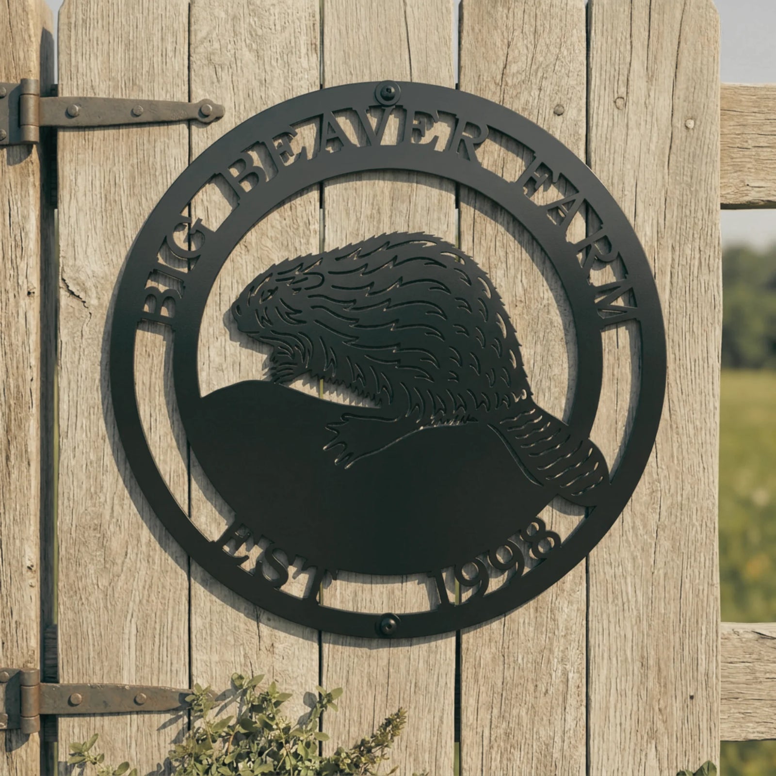 Woodland Beaver Sign for Rustic Cabin or Nature-Themed Decor