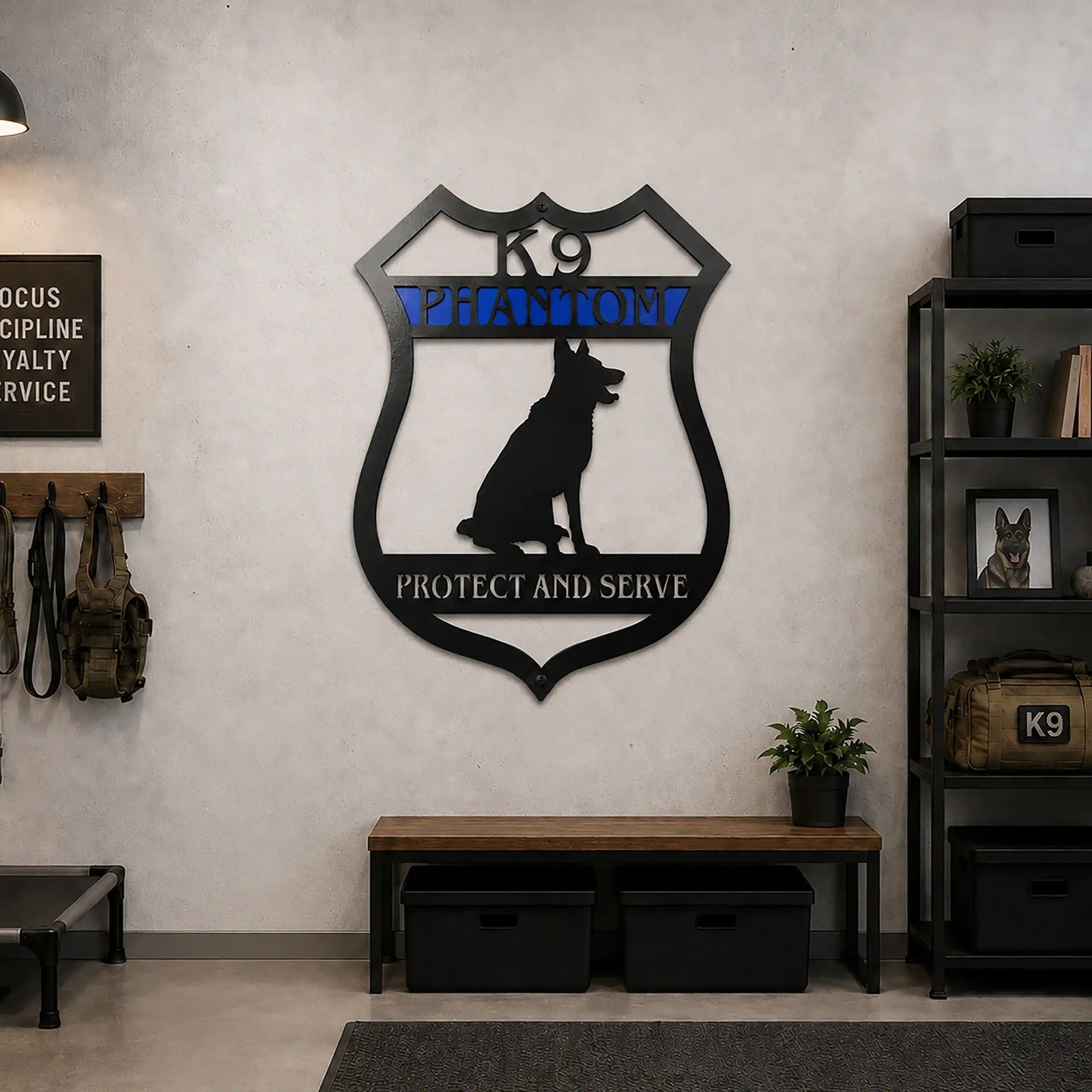 Letrero personalizado K9 – Placa de metal personalizada para perros de trabajo