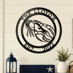 Personalized Crawfish Metal Sign - Custom Rustic Outdoor Wall Decor