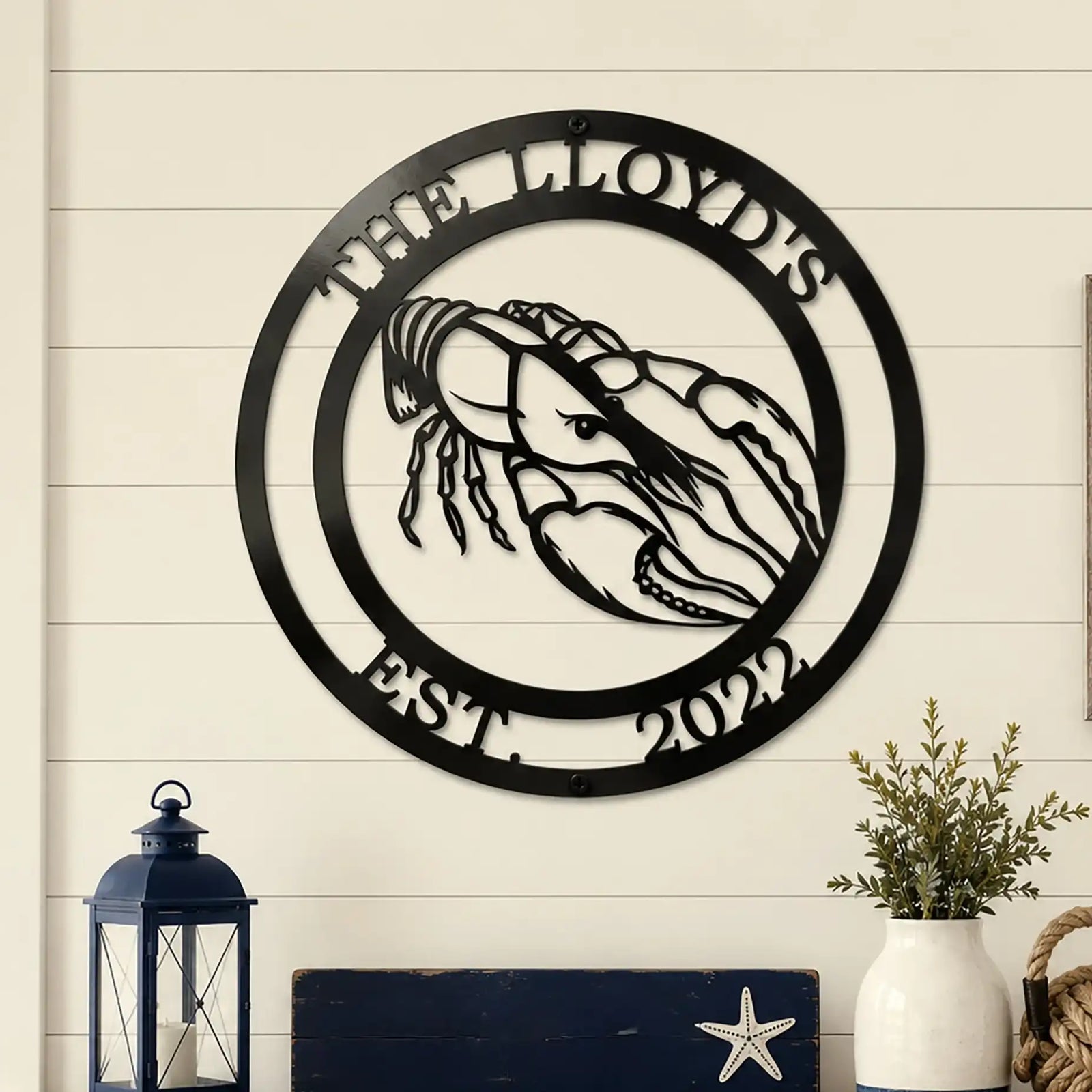 Personalized Crawfish Metal Sign - Custom Rustic Outdoor Wall Decor