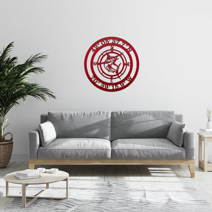 Marlin Compass – Nautical Metal Wall Art for Beach Homes - HouseSensationsArt