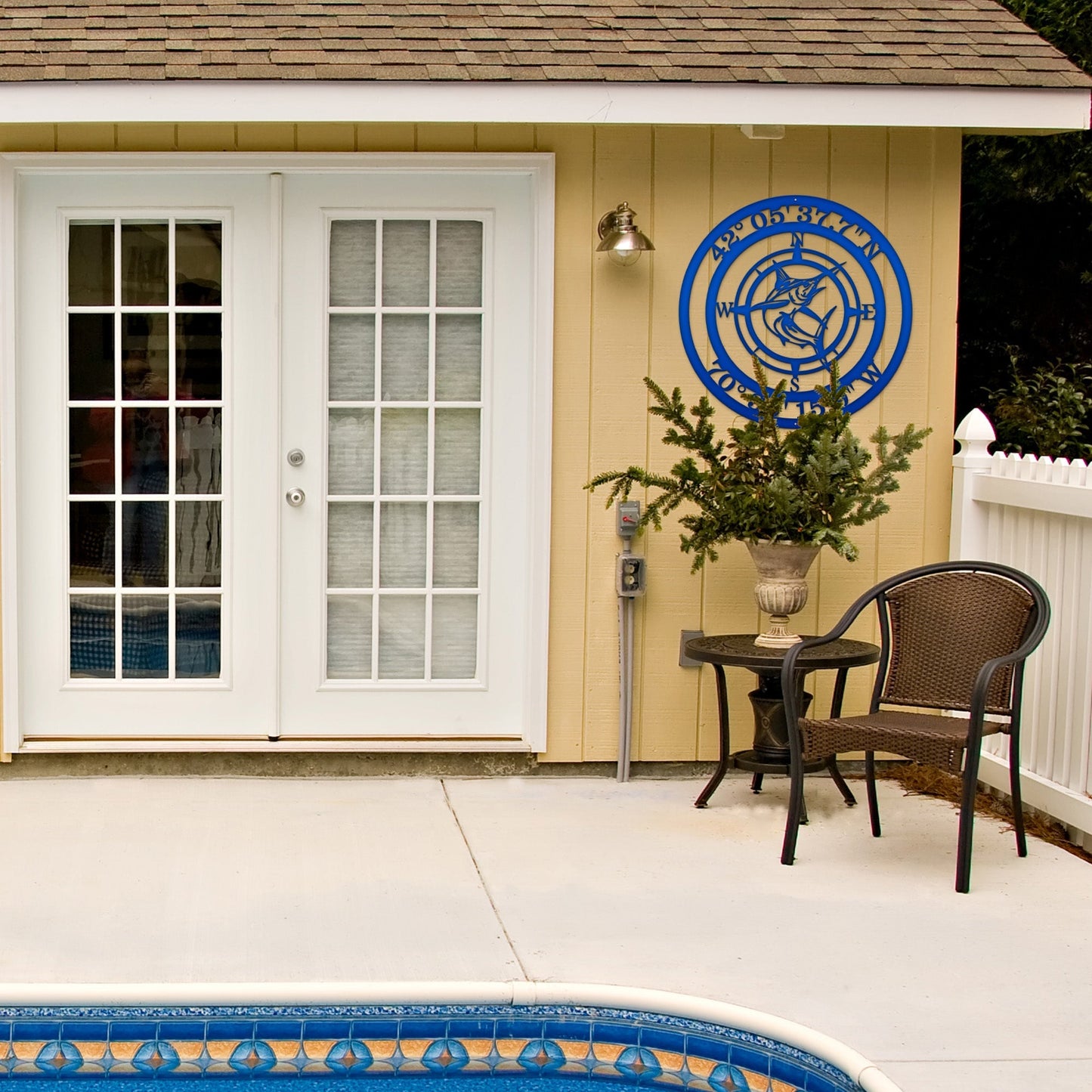 Marlin Compass – Nautical Metal Wall Art for Beach Homes - HouseSensationsArt