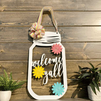 Mason Jar Metal Art Sign - Customizable Summer Decor for Garden, Porch & Door - Personalized Outdoor & Indoor Wall Art - Perfect Gift for Garden Lovers & Homeowners - HouseSensationsArt