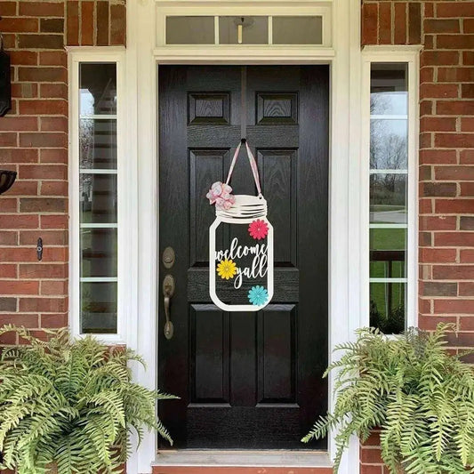 Mason Jar Metal Art Sign - Customizable Summer Decor for Garden, Porch & Door - Personalized Outdoor & Indoor Wall Art - Perfect Gift for Garden Lovers & Homeowners - HouseSensationsArt