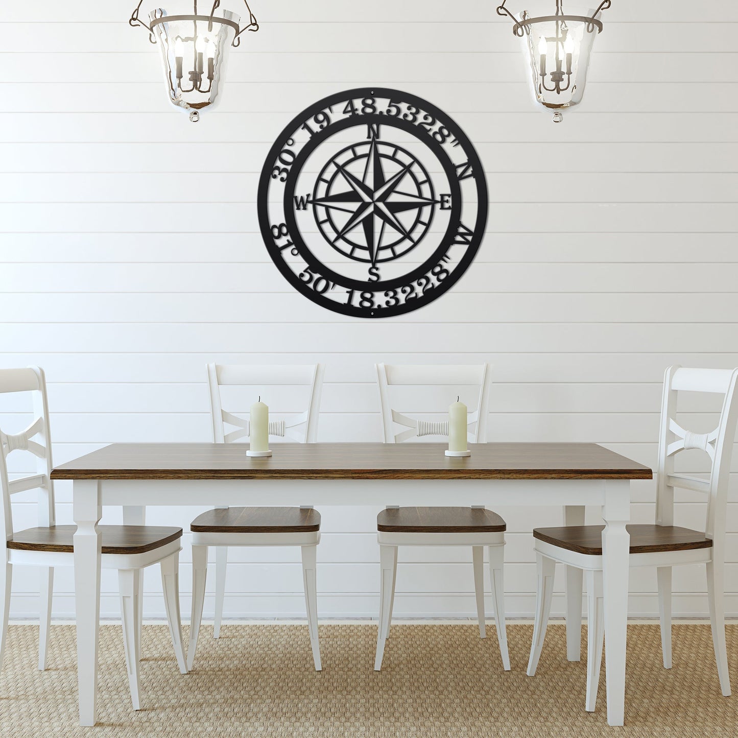Metal Compass Sign – Personalized Nautical & Rustic Wall Art - HouseSensationsArt