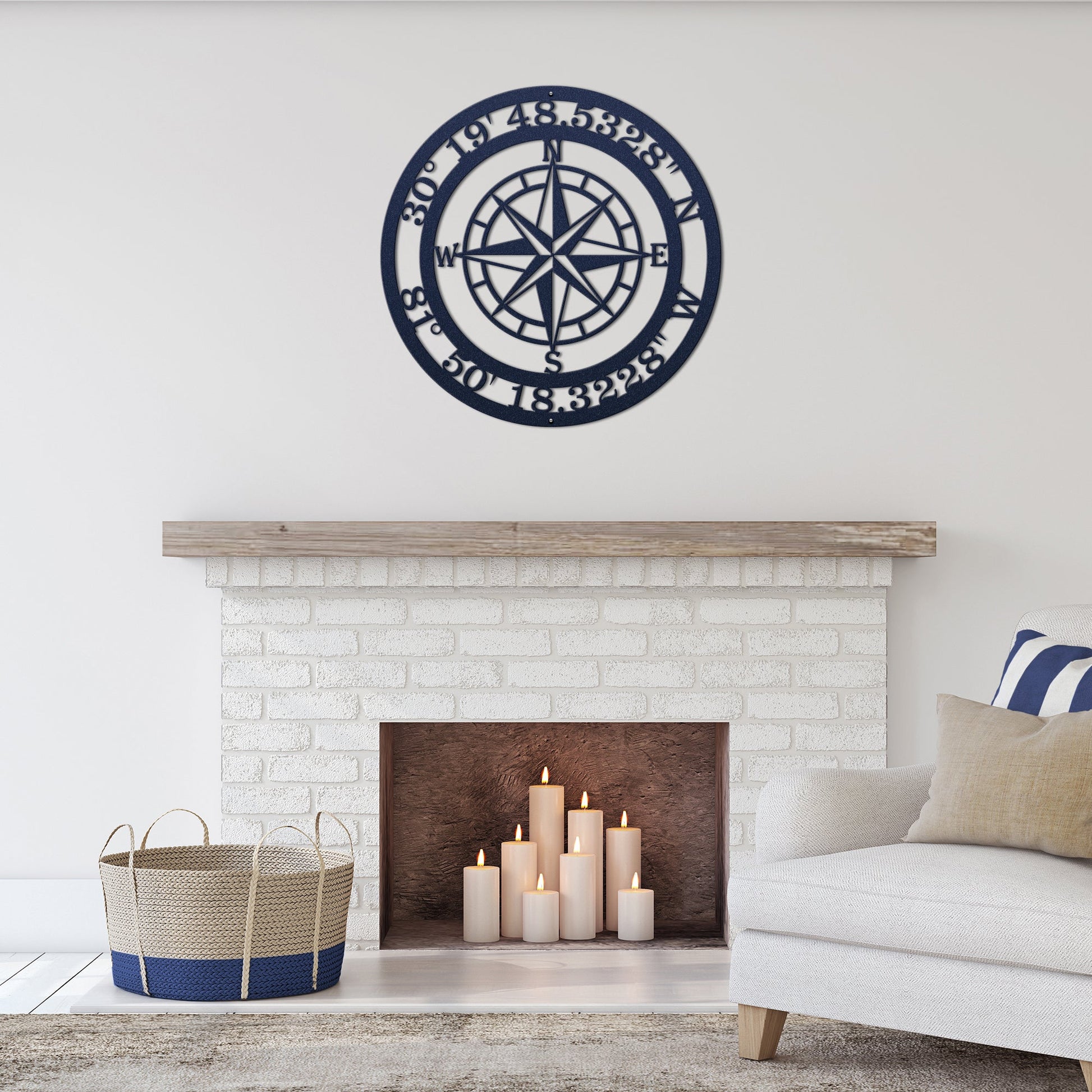 Metal Compass Sign – Personalized Nautical & Rustic Wall Art - HouseSensationsArt