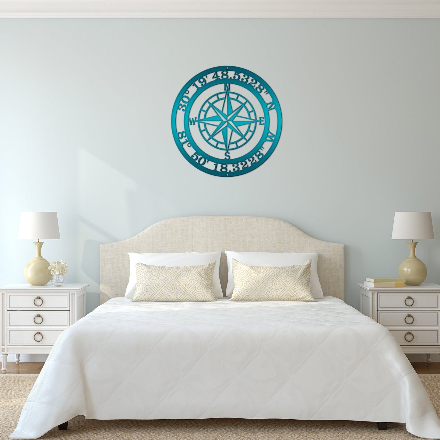 Metal Compass Sign – Personalized Nautical & Rustic Wall Art - HouseSensationsArt