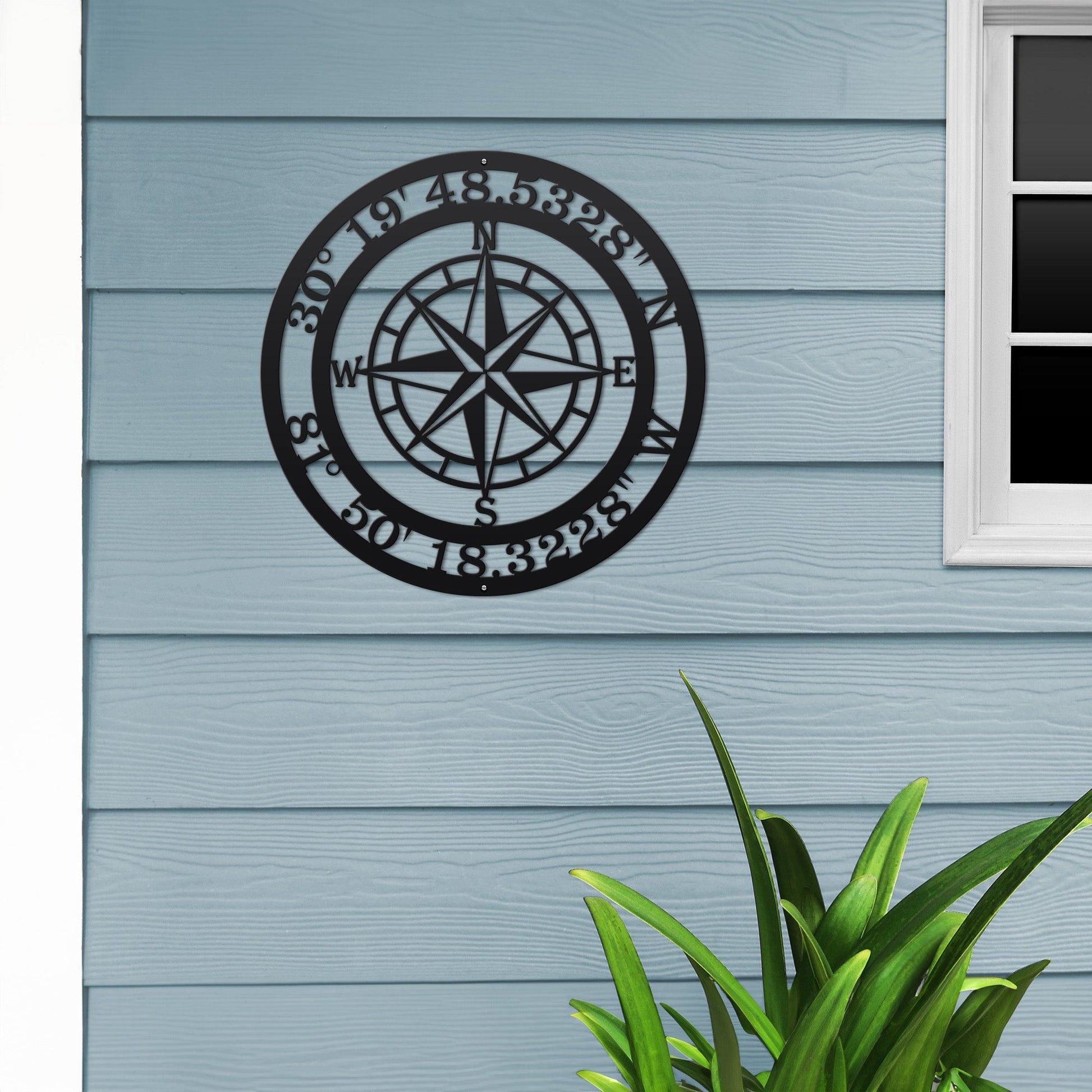 Metal Compass Sign – Personalized Nautical & Rustic Wall Art - HouseSensationsArt