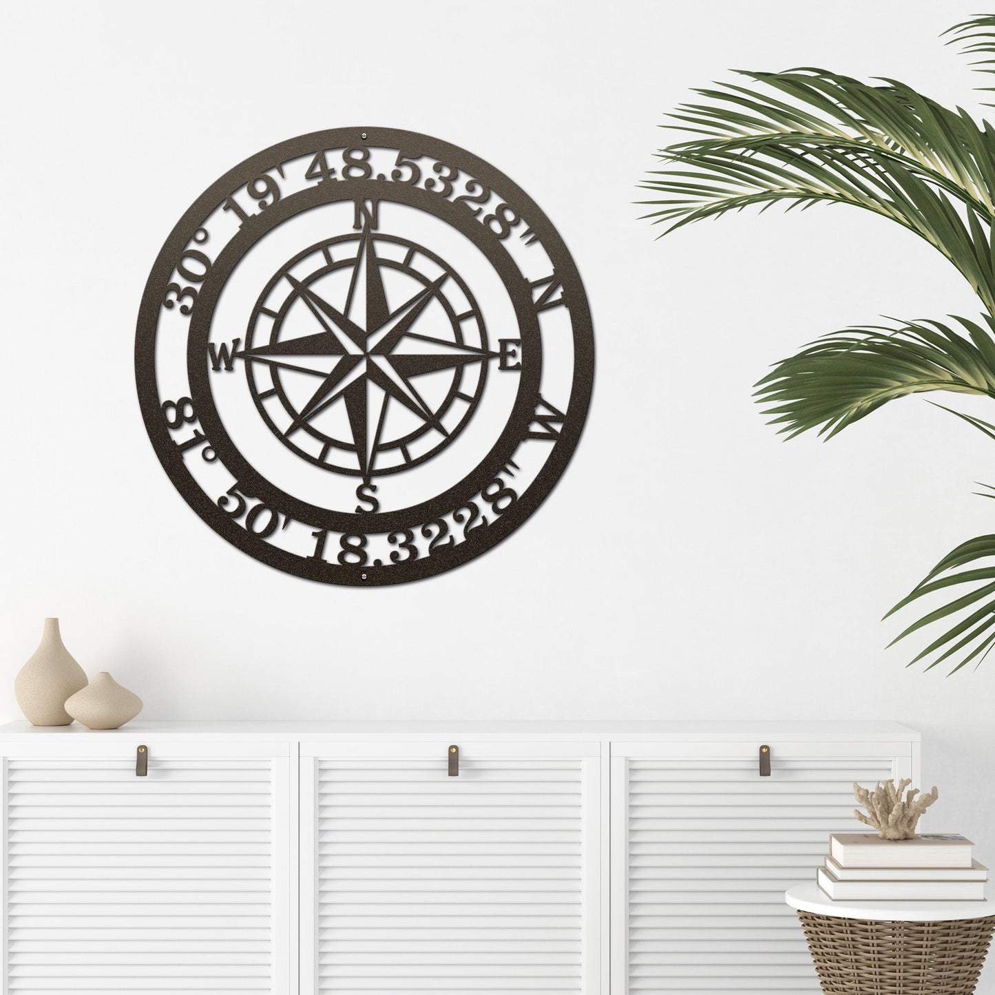 Metal Compass Sign – Personalized Nautical & Rustic Wall Art - HouseSensationsArt