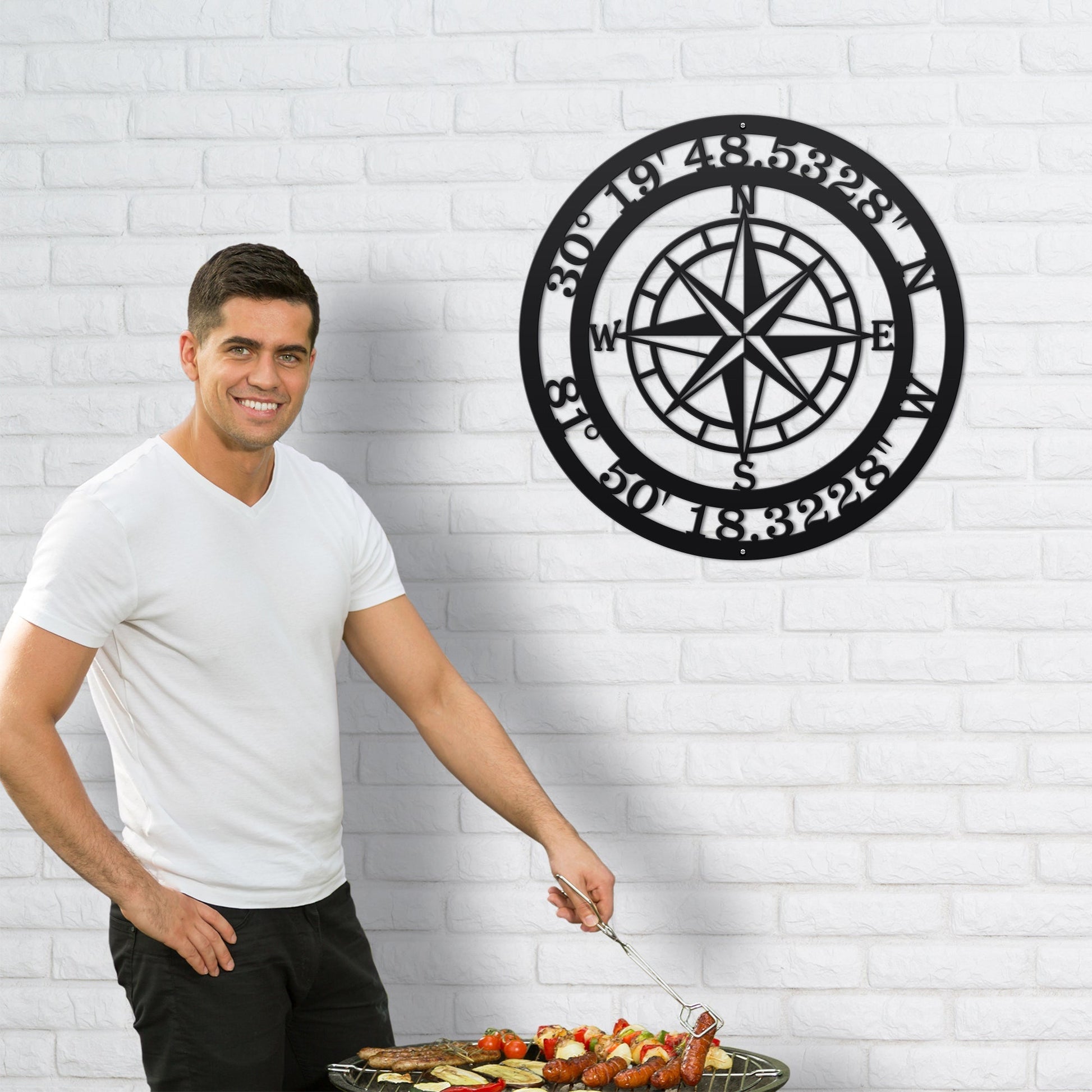 Metal Compass Sign – Personalized Nautical & Rustic Wall Art - HouseSensationsArt